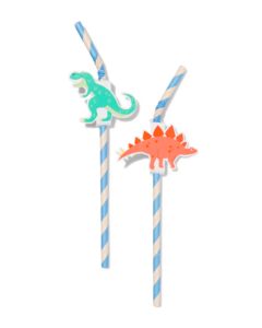 10 pailles en carton dinosaure offre à 2€ sur Hema