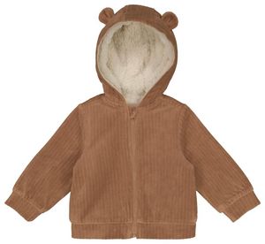 Manteau bébé côtes avec capuche marron clair offre à 17,5€ sur Hema