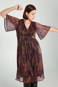Robe longue à imprimé graphique avec lurex offre à 69,99€ sur Paprika