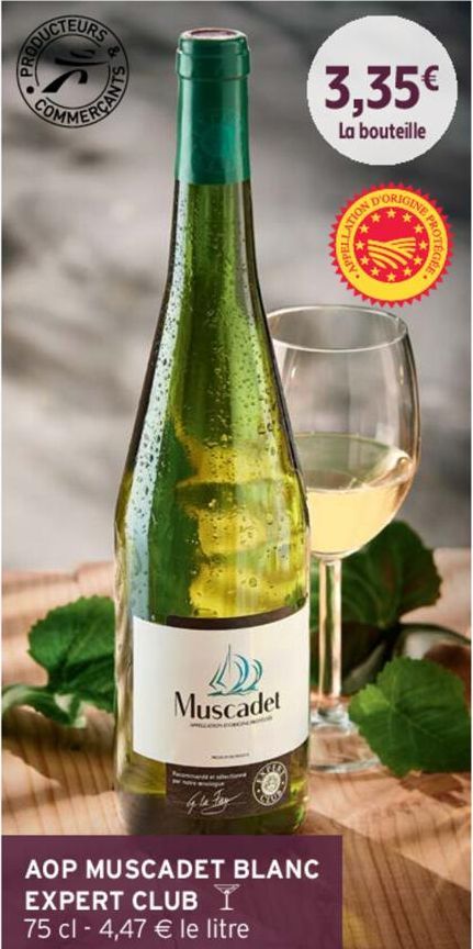 Vin blanc Muscadet offre à 3,35€