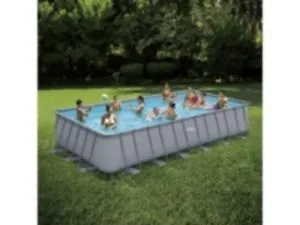 Piscine tubulaire grise - "LUDO 5" - 7.32 x 3.66 x 1.32 m - Filtration à  sable 5,7m3/H offre à 1244€ sur E.Leclerc Brico