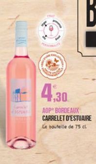 4,30  AOP BORDEAUX CARRELET D'ESTUAIRE Le bouteille de 75 ct