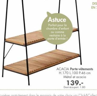 Astuce Parfait pour la chambre d'enfant  ou comme vestiaire à la porte d'entrée