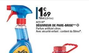 189  750 m2Cell AUTO XS DÉGIVREUR DE PARE-BRISE-O Parfum artificiel citron Avec sécurité enfant : contient du Bitrex®