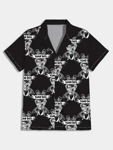ROMWE Street Life Chemises homme Avec boutons devant Style de rue Halloween Slogan offre à 5,99€ sur SheIn