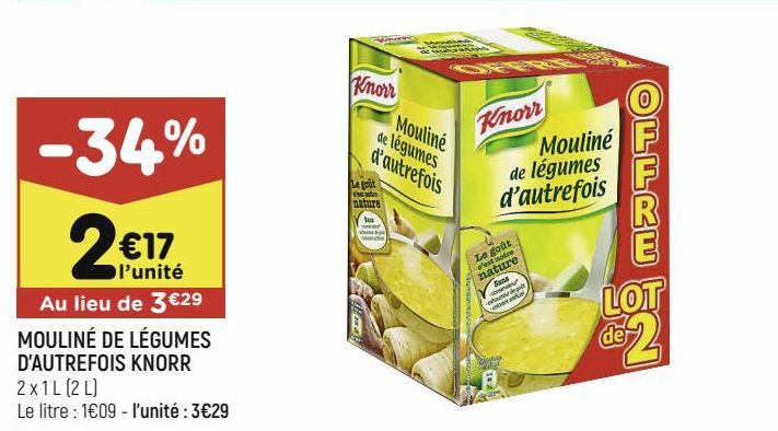 Purée Knorr offre à 2,17€