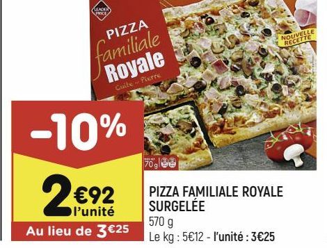 Pizza surgelée offre à 2,92€