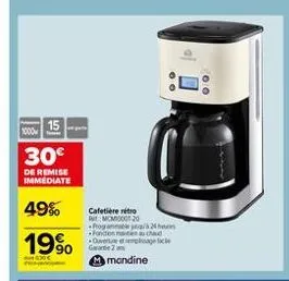 of 3  2000  15 -  30  de remise immediate  49% 19%.  cafetiere retro reg20 powe fondo che orche gera mmandine