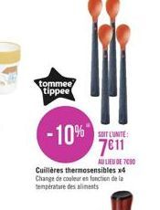 tommee tippee  -10%  SOIT LUNTE:  7811  AU LIEU DE 7680 Cuillères thermosensibles 24 Change de couleur es fonction de la temperature des alists