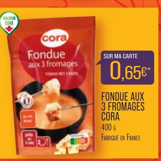 fondue aux 3 fromages cora