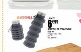 ANANT/APRÈS  699  LUNTE   BOUTEILLE RETRACTABLE 500 ML PTPR so  1