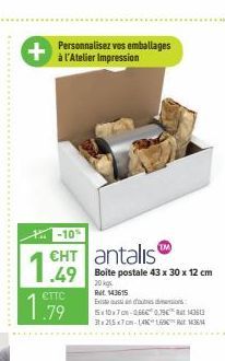 Personnalisez vos emballages + aratecer impression  -10  1.49 HT antalis  x 20 x 2 cm  ETTC  20 ks R. 3515 Ema at a tales diamons. ExtDx7-2660,796953 31.215x7cm-  143  .79