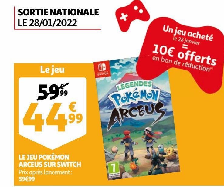 Le jeu pokemon arceus sur switch