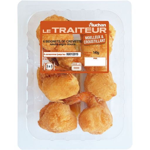 beignets de crevettes panes auchan le traiteur