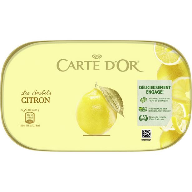 CARTE D'OR : Sorbet au citron offre à 3,59€ sur Chronodrive