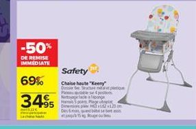 -50%  DE REMISE IMMEDIATE  69% 3495  Safety Chaise haute "Keen ???????? ?????  specie Nogo  pour Det DOWS