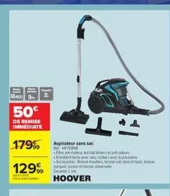 2  609  50  de remise immediate  12  179%  aspirateur sans sac beth -  persembre de ps s2 hoover  1299