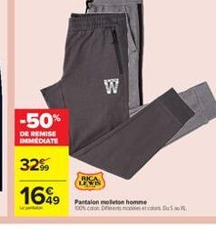 -50%  DE REMISE IMMEDIATE  326  RICA  16.,  Pantalon molleton homme Doces DS XL