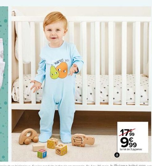 VERKTECT  1769  99    99 Le lot de 3 pyjamas  ,