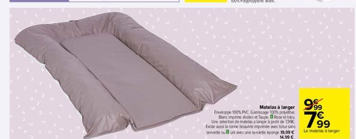 Matelas à langer Enveloppe 100% PVC Gamissage 100% polyether  Blanc impame etoiles et Toupe Rose et bleu Une selection de matelas langer à partir de 7.99 Beste aussi la forme bisautó imprimée avec tose sans seviete ou un avec une serviete ponge 19,99 