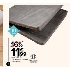 TEX  16% 119.  dont 150  deco participation Le matices  france