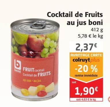 COCKTAIL DE FRUITS AU JUS BONI