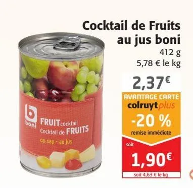 cocktail de fruits au jus boni