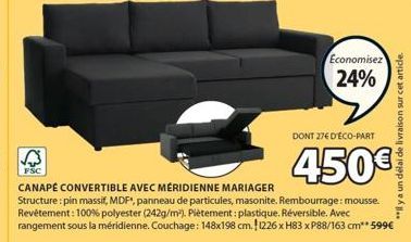 Canapé convertible  offre à 450€