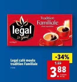 Café moulu legal offre à 