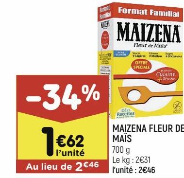 Maïs Maizena offre à 1,62€
