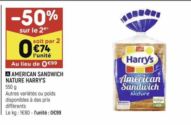 AMERICAN SANDWICH NATURE HARRY'S