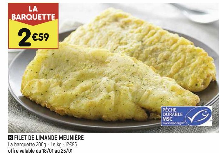FILET DE LIMANDE MEUNIÈRE offre à 2,59€