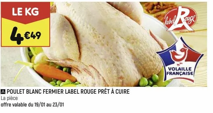 poulet blanc fermier label rouge prêt à cuire