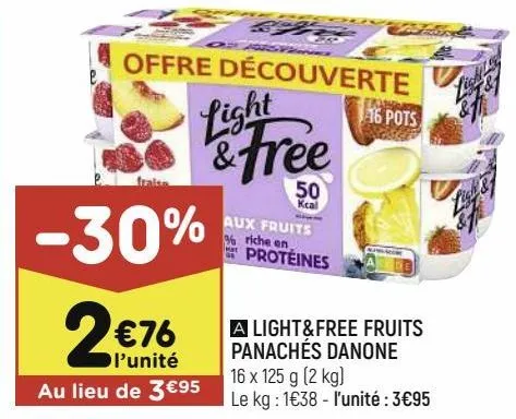 light&free fruits panachés danone