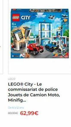 LEGO CITY 6+  CECO LEGO® City - Le commissariat de police Jouets de Camion Moto, Minifig... D6512  62,99