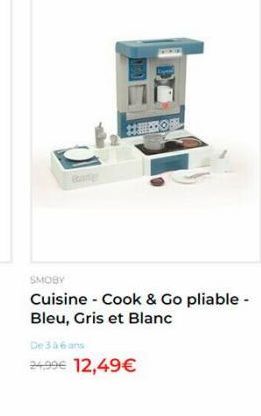 SMOBY Cuisine - Cook & Go pliable - Bleu, Gris et Blanc De 36 ans 2499 12,49