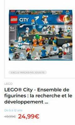 LEGO CITY  5+  LECO LEGO® City - Ensemble de figurines : la recherche et le développement... 025312 49,99 24,99