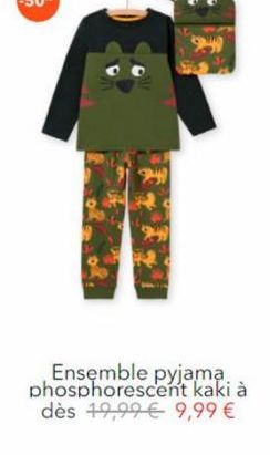 9359  Ensemble pyjama phosphorescent kaki à dès 19,99  9,99 