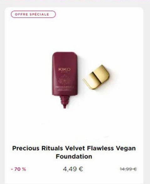 OFFRE SPECIALE  KIKO  Precious Rituals Velvet Flawless Vegan  Foundation - 70% 4,49   14,99 