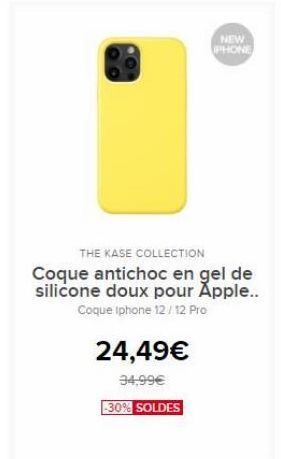 NEW HONE  THE KASE COLLECTION Coque antichoc en gel de silicone doux pour Apple..  Coque Iphone 12/12 Pro  24,49  34,99 -30% SOLDES