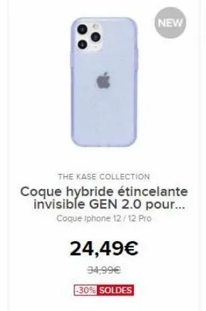 new  the kase collection coque hybride étincelante invisible gen 2.0 pour...  coque iphone 12/12 pro  24,49  34,99 -30% soldes