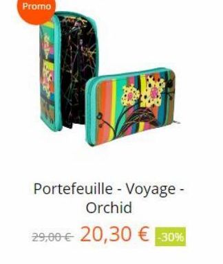 Promo  Portefeuille - Voyage -  Orchid 29,00  20,30  -30%