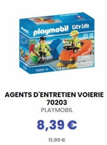 Playmobil City Life  702004  J4 PC  AGENTS D'ENTRETIEN VOIERIE  70203 PLAYMOBIL  8,39 €  1,99 €  offre à 8,39€