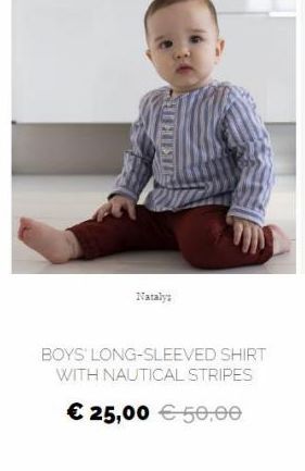 Nataly  BOYS' LONG-SLEEVED SHIRT WITH NAUTICAL STRIPES  25,00  50,00
