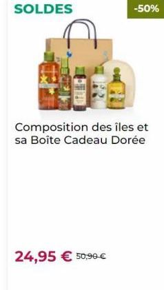 SOLDES  -50%  Composition des iles et sa Boite Cadeau Dorée  24,95  50,90