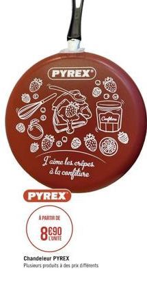 PYREX  J'aime les etapes à la confiture  PYREX  A PARTIA DE  890  L'UNITE  Chandeleur PYREX Plusieurs produits à des prix diferents