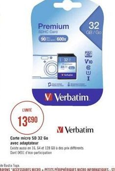 32  Premium SOHC Card 900 600  GB/GO  HE?S  V Verbatim