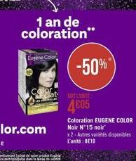 Eugene Color  colorat  4005  Coloration EUGENE COLOR Noir N 15 noir X2 - Autres variétés disponibles L'unité: 8610