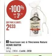 saucisson sec henri raffin