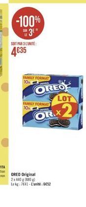 -100%  193  SOIT PAR L'UNITÉ 4035  FAMILY FORMAT 10%  OREO  LOT  FAMILY FORMAT 10x  G  x2  OR.